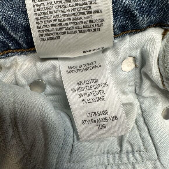 AGOLDE Jeans Women 28 Toni Midrise Skinny Blue Stretch Denim Distress Light Wash - Picture 10 of 12